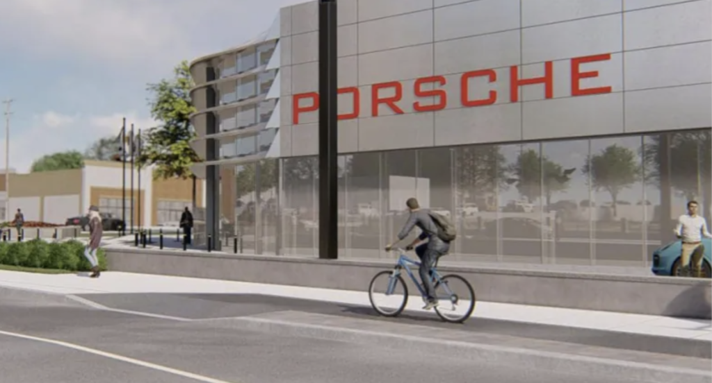 A computer generated mock-up of the Porsche dealership planned to be built in Ottawa