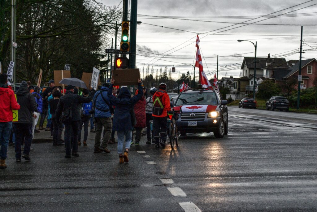 IN PHOTOS: Vancouver counter-protests against fascist convoy