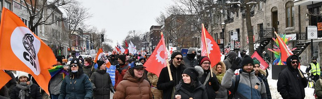 Les syndicats manifestent contre la fermeture d’Amazon à Montréal